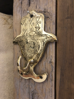 Brass goudkoperen handdoek haakje Fatima
