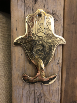 Brass goudkoperen handdoek haakje Fatima