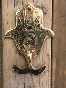 Brass goudkoperen handdoek haakje Fatima