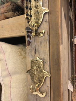 Brass goudkoperen handdoek haakje Fatima