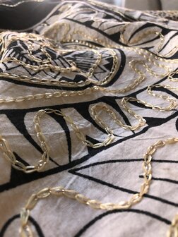 Bohemian blanket (210x220cm) met gouddraad - bedcover - wallhanging - beach towel