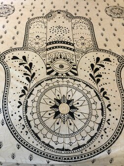 Bohemian blanket (210x220cm) met gouddraad - bedcover - wallhanging - beach towel