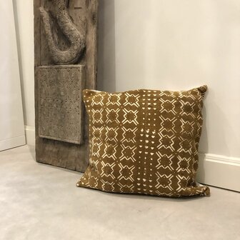 Mudcloth kussen uit Mali - modderdoek- ongeveer 50x50cm