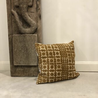 Mudcloth kussen uit Mali - modderdoek- ongeveer 50x50cm
