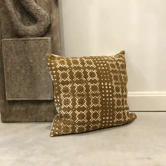 Mudcloth kussen uit Mali - modderdoek- ongeveer 50x50cm