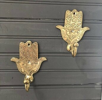 Brass goudkoperen handdoek haakje Fatima