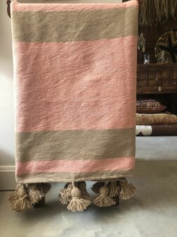 Moroccan pompom blanket 180x280cm 