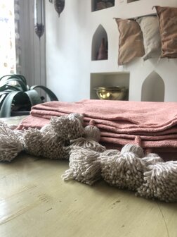 Marokkaans pompom deken 180x280 cm 