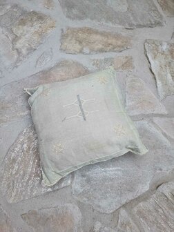Cactus zijde kussen - sabra kussen uit Marokko - ongeveer 46x46cm