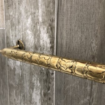 Brass handdoekhouder - Handgemaakt in Marokko - goudkleurig - 36cm