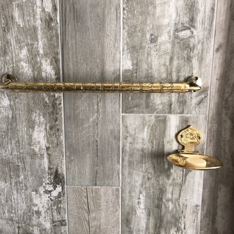 Brass handdoekhouder - Handgemaakt in Marokko - goudkleurig - 36cm