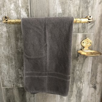Brass handdoekhouder - Handgemaakt in Marokko - goudkleurig - 36cm