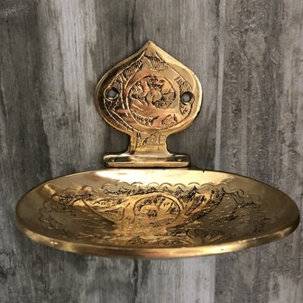 Brass zeepbakje voor aan de wand