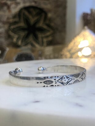 Berber klemarmband gegraveerd - sterling zilver
