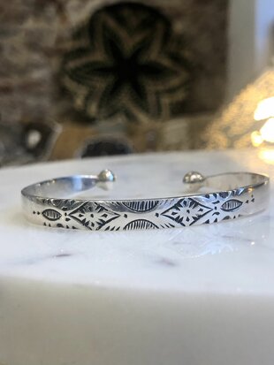 Berber klemarmband gegraveerd - sterling zilver
