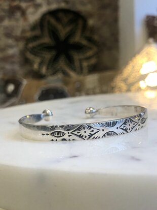 Berber klemarmband gegraveerd - sterling zilver