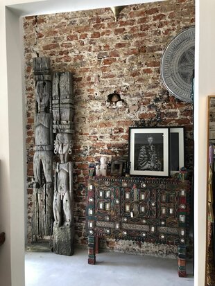 L'homme - Houten beeld Tibet - vintage - 204cm 