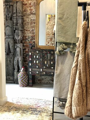 L'homme - Houten beeld Tibet - vintage - 204cm 