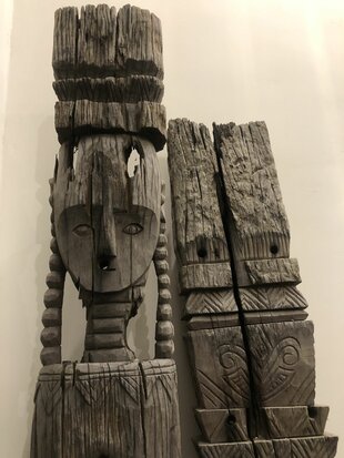 L'homme - Houten beeld Tibet - vintage - 204cm 