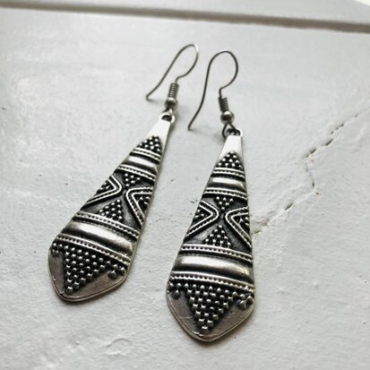 Boho oorbellen silverplated