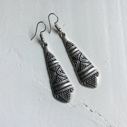 Boho oorbellen silverplated
