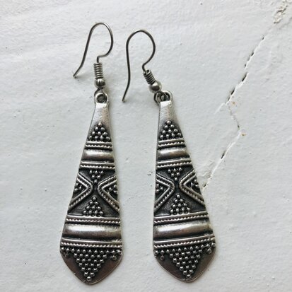 Boho oorbellen silverplated