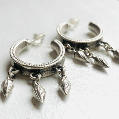 Boho oorbellen silverplated