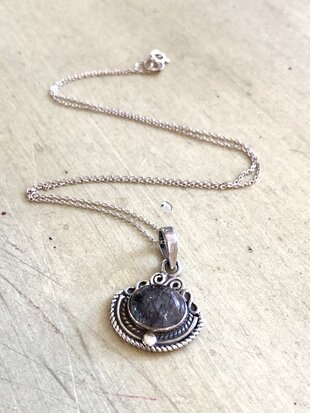 Ketting met edelsteen - Sterling zilver