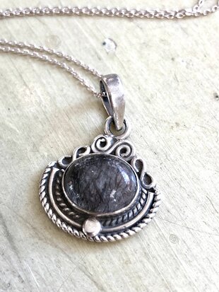 Ketting met edelsteen - Sterling zilver