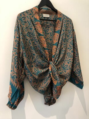 Kimono blouse vestje - 100% zijde