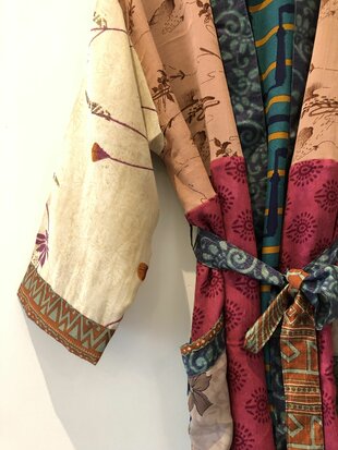 Silk kimono halflang