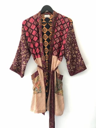 Silk kimono halflang