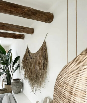Raffia muurhanger Twins 150cm