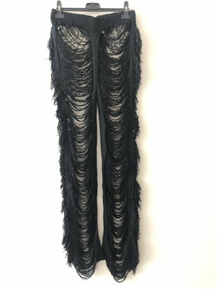 Tulum shredded pants; kleur zwart