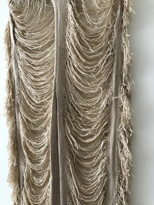 Tulum shredded pants; kleur zand