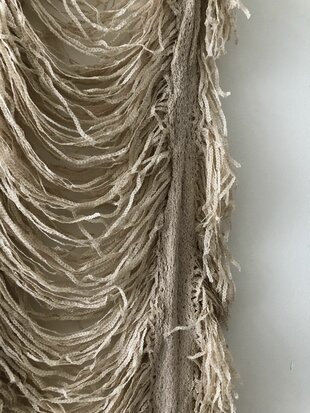 Tulum shredded pants; kleur zand