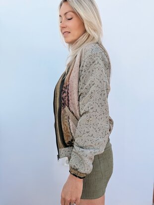 Bomber jasje Indian Sari (maat 36/38)