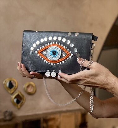 Leren tasje Evil Eye
