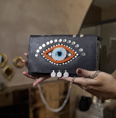 Leren tasje Evil Eye