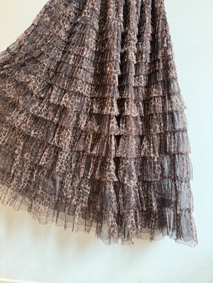 Rocking Ballerina tule rok Brown Leopard animal print