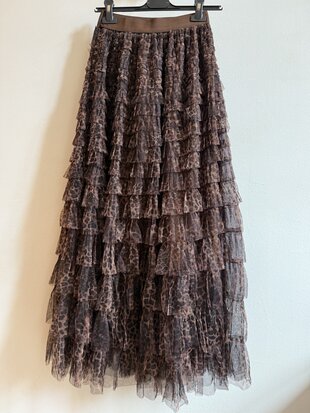 Rocking Ballerina tule rok Brown Leopard animal print