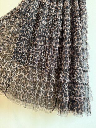 Rocking Ballerina tule rok Black White Leopard animal print