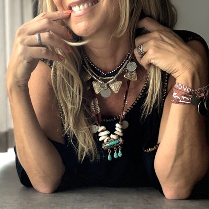 Bandana ketting / armband met oude munten 