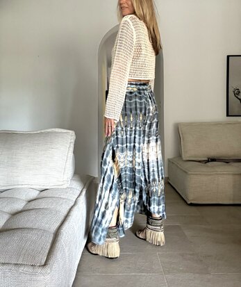 Tye Dye broek met split Blauw/Grijs