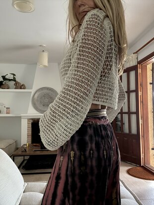 Tye Dye broek met split Rose