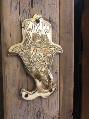 Brass goudkoperen handdoek haakje Fatima