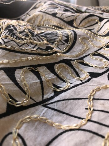 Bohemian blanket (210x220cm) met gouddraad - bedcover - wallhanging - beach towel