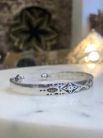 Berber klemarmband gegraveerd - sterling zilver