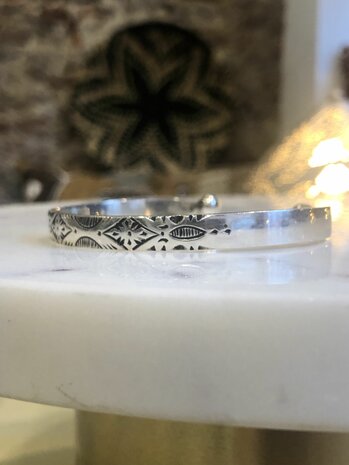 Berber klemarmband gegraveerd - sterling zilver