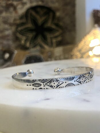 Berber klemarmband gegraveerd - sterling zilver
